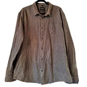 prAna Mens Cotton/Hemp button down shirt XL Heather Gray outdoor Adventure